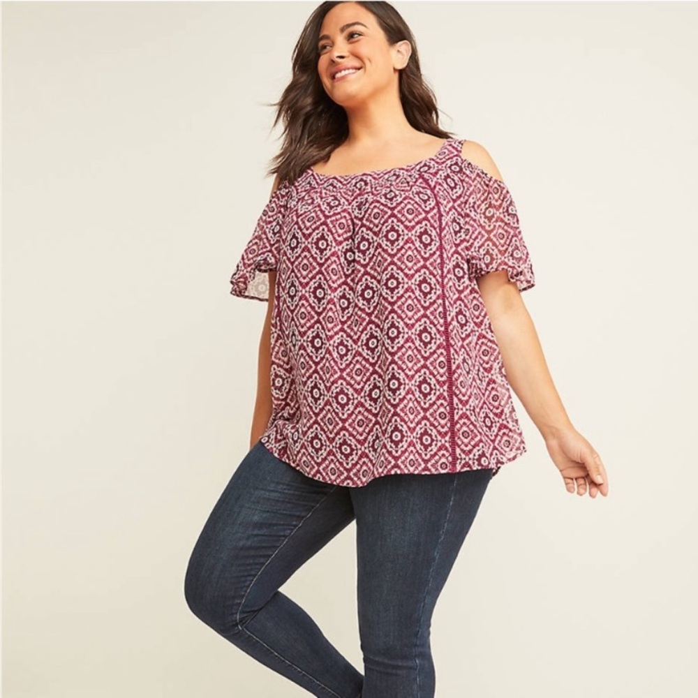 Lane Bryant Purple Cold Shoulder stop